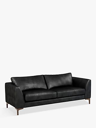 John Lewis & Partners Belgrave Grand 4 Seater Leather Sofa, Dark Leg