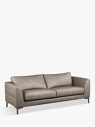 John Lewis Belgrave Grand 4 Seater Leather Sofa, Dark Leg