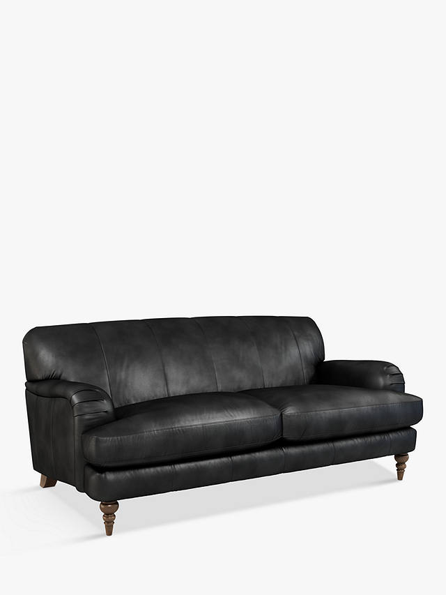 3 Seater Leather Sofa Dark Leg, Leather High Back Sofas
