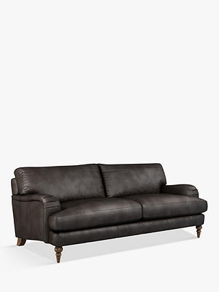 John Lewis Otley Grand 4 Seater Leather Sofa, Dark Leg