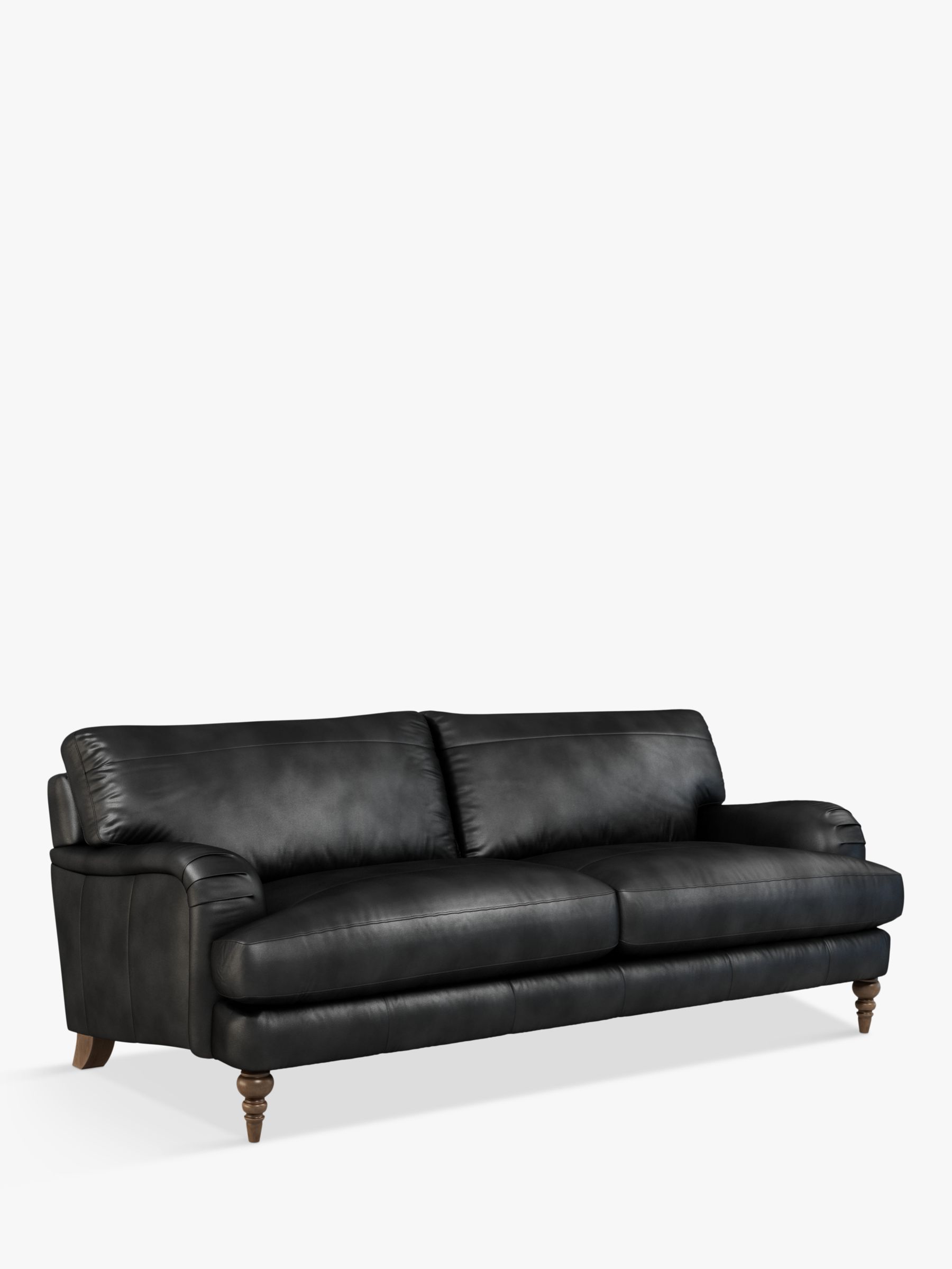 4 Seater Leather Sofa Dark Leg, 4 Seater Leather Sofa