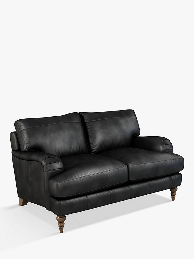 Seater Leather Sofa Dark Leg Contempo, Small Black Leather Sofa Bed