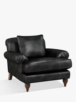 John Lewis Findon Leather Armchair, Dark Leg
