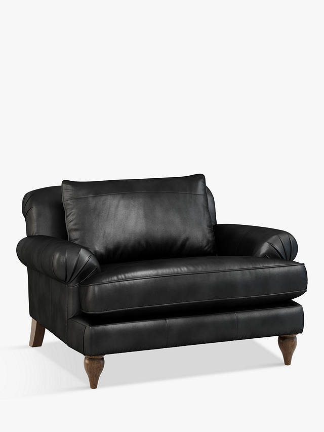 John Lewis Partners Findon Leather, Leather Snuggler Sofa