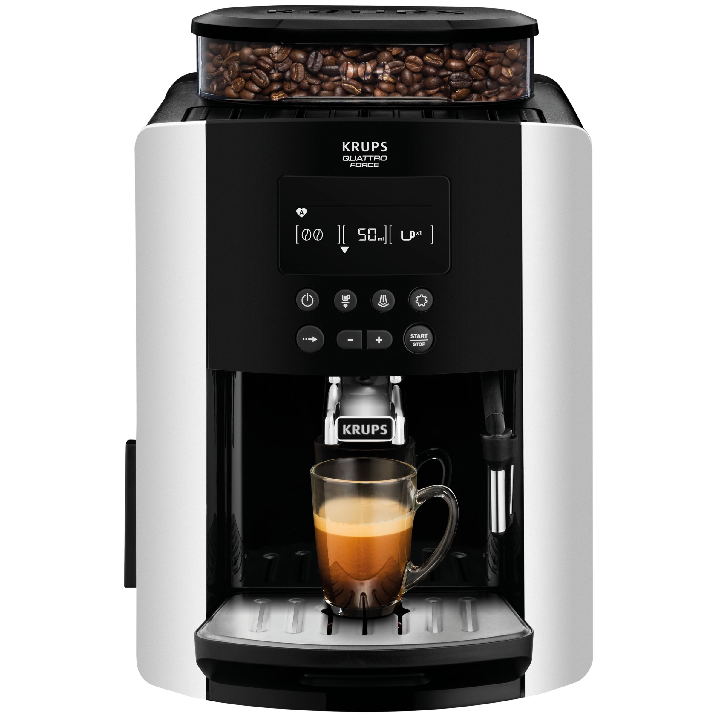 KRUPS EA817840 Arabica Digital Beantocup Coffee Machine, Silver at