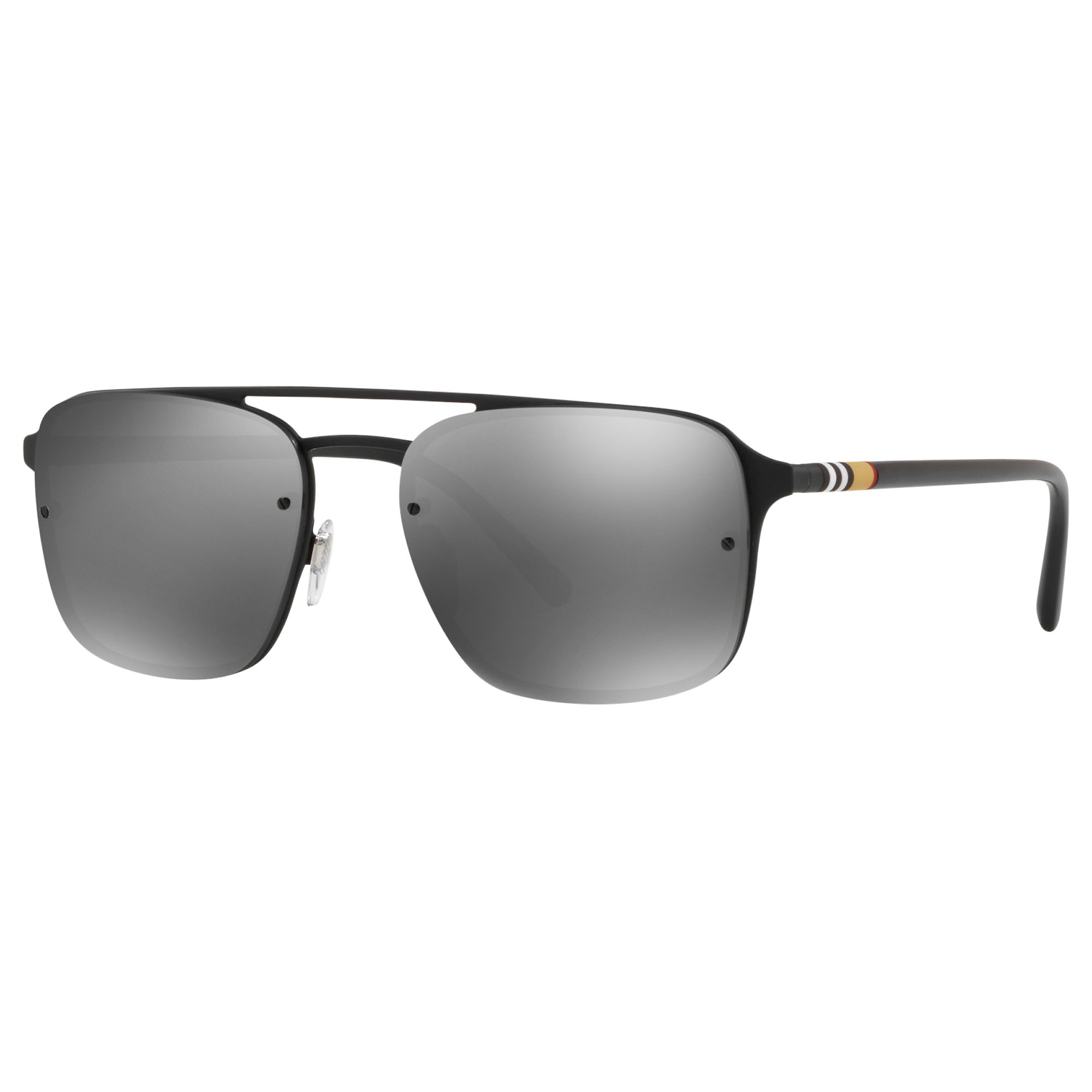 Square Sunglasses, Black/Mirror Grey 
