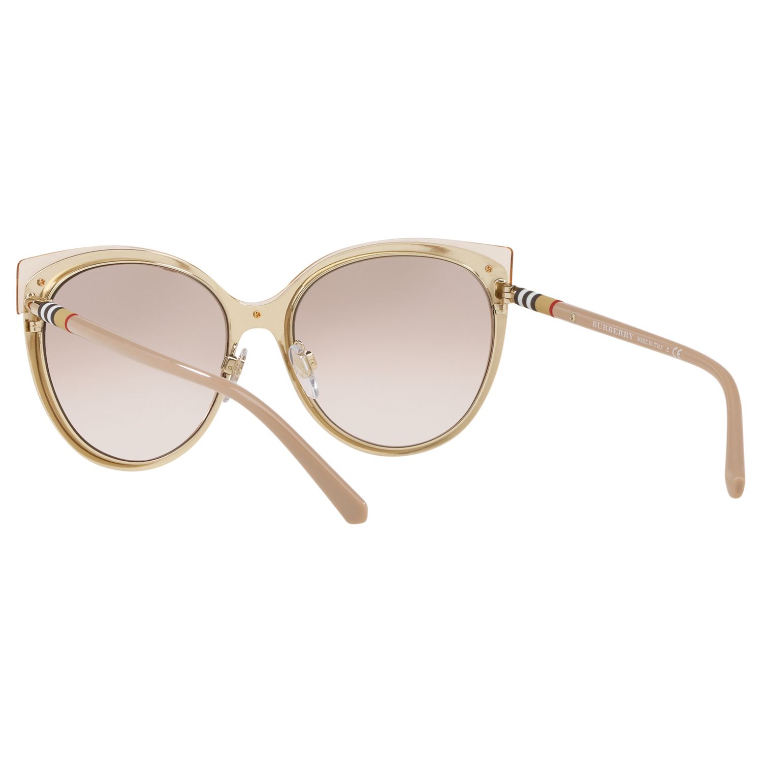 Burberry BE3096 Women's Cat's Eye Sunglasses, Tan/Mirror Gold