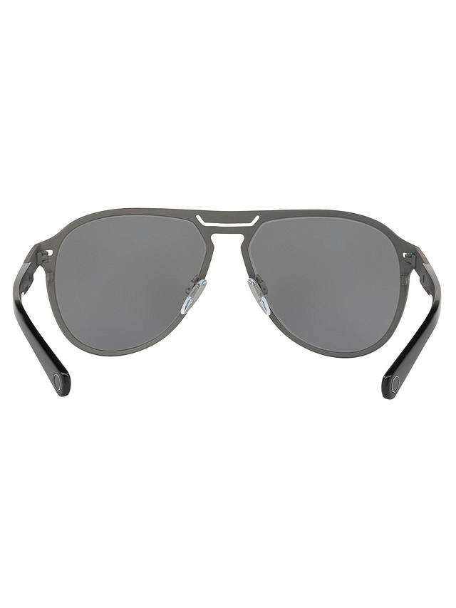 BVLGARI BV5043TK Men's Titanium Polarised Aviator Sunglasses, Grey/Black