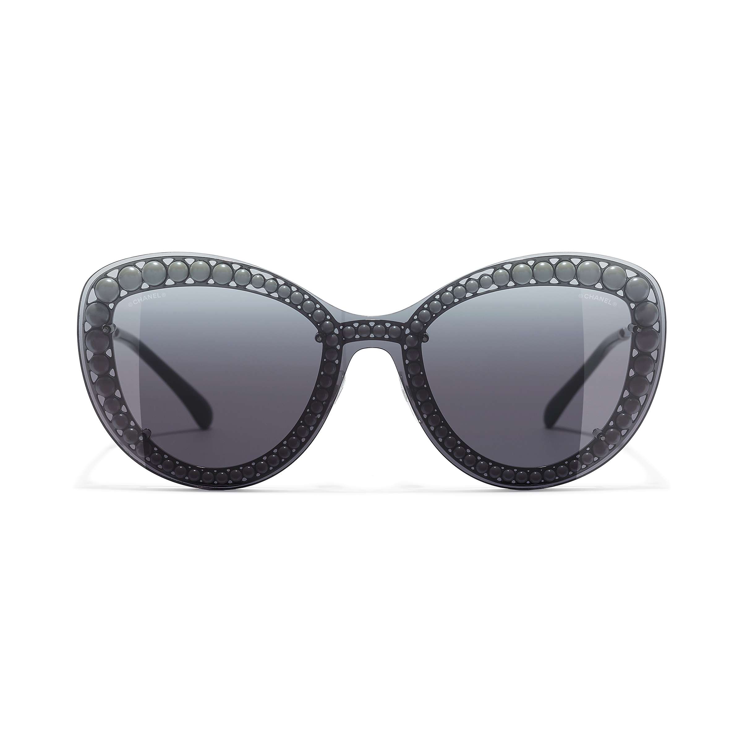 CHANEL Butterfly Sunglasses CH4236 Gunmetal/Grey Gradient at John Lewis ...