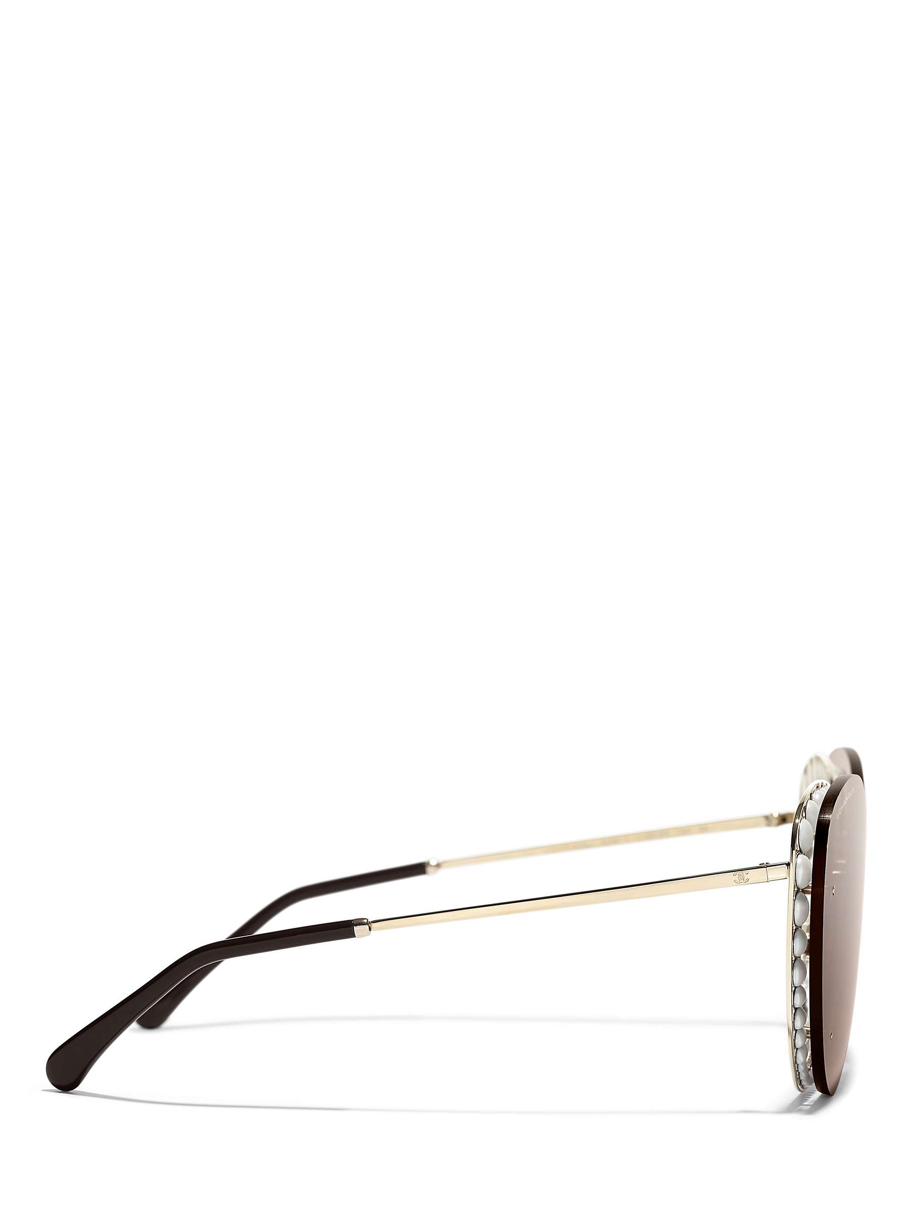 Buy CHANEL Butterfly Sunglasses CH4236 Gold/Brown Gradient Online at johnlewis.com