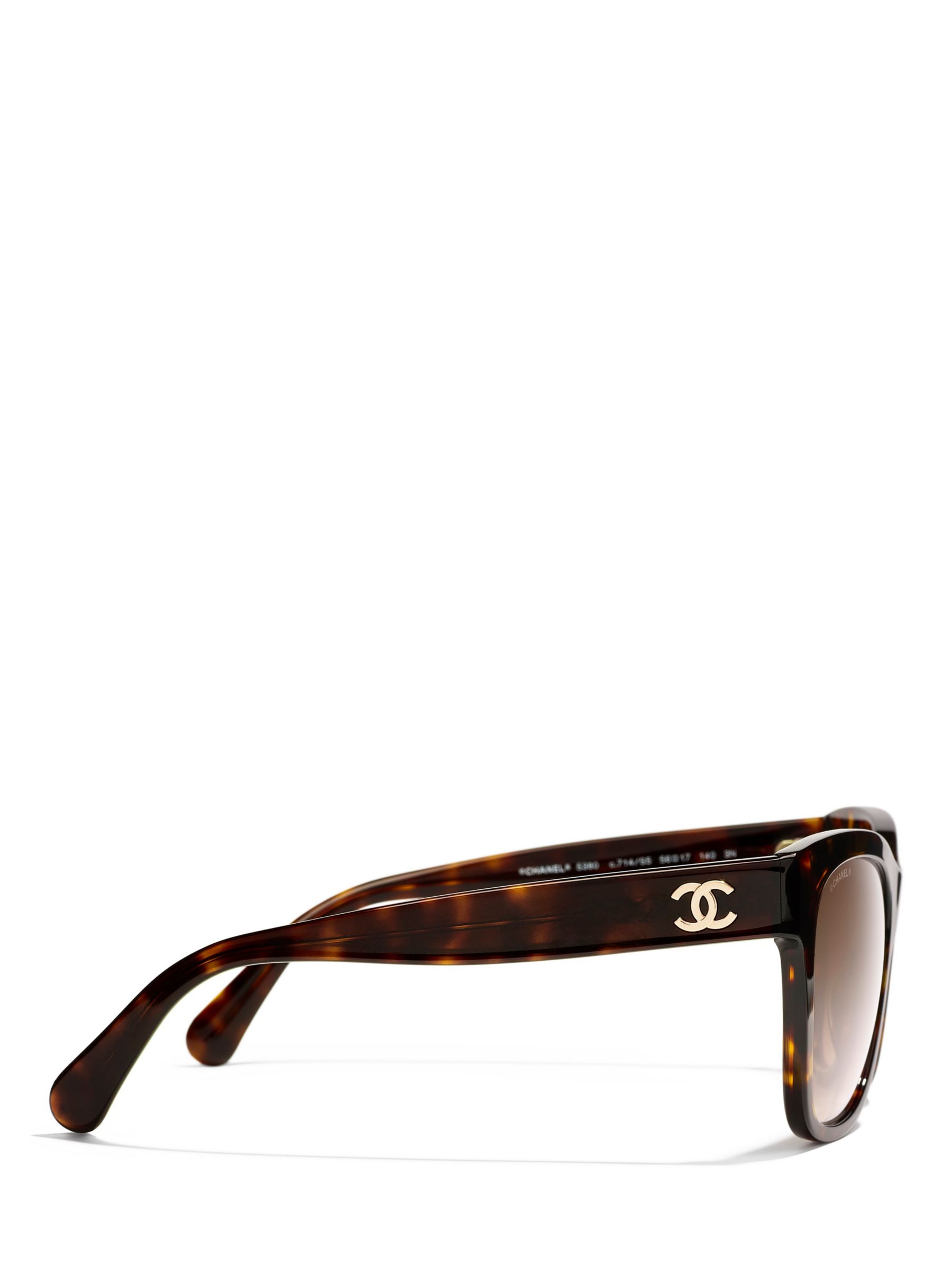 CHANEL Square Sunglasses CH5380 Tortoise/Brown Gradient at John Lewis &  Partners