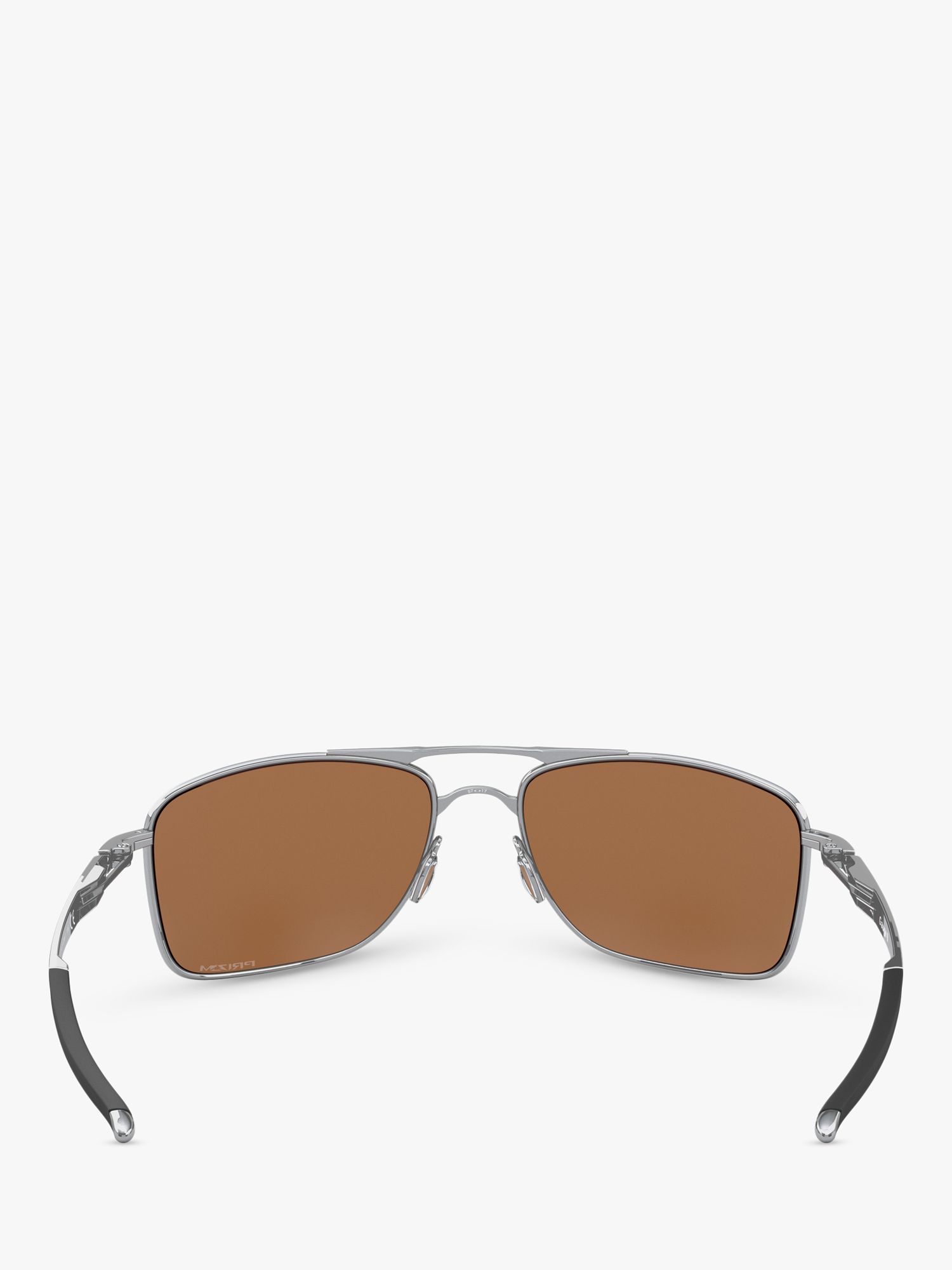 Oakley OO4124 Men's Rectangular Sunglasses, Brown/Silver