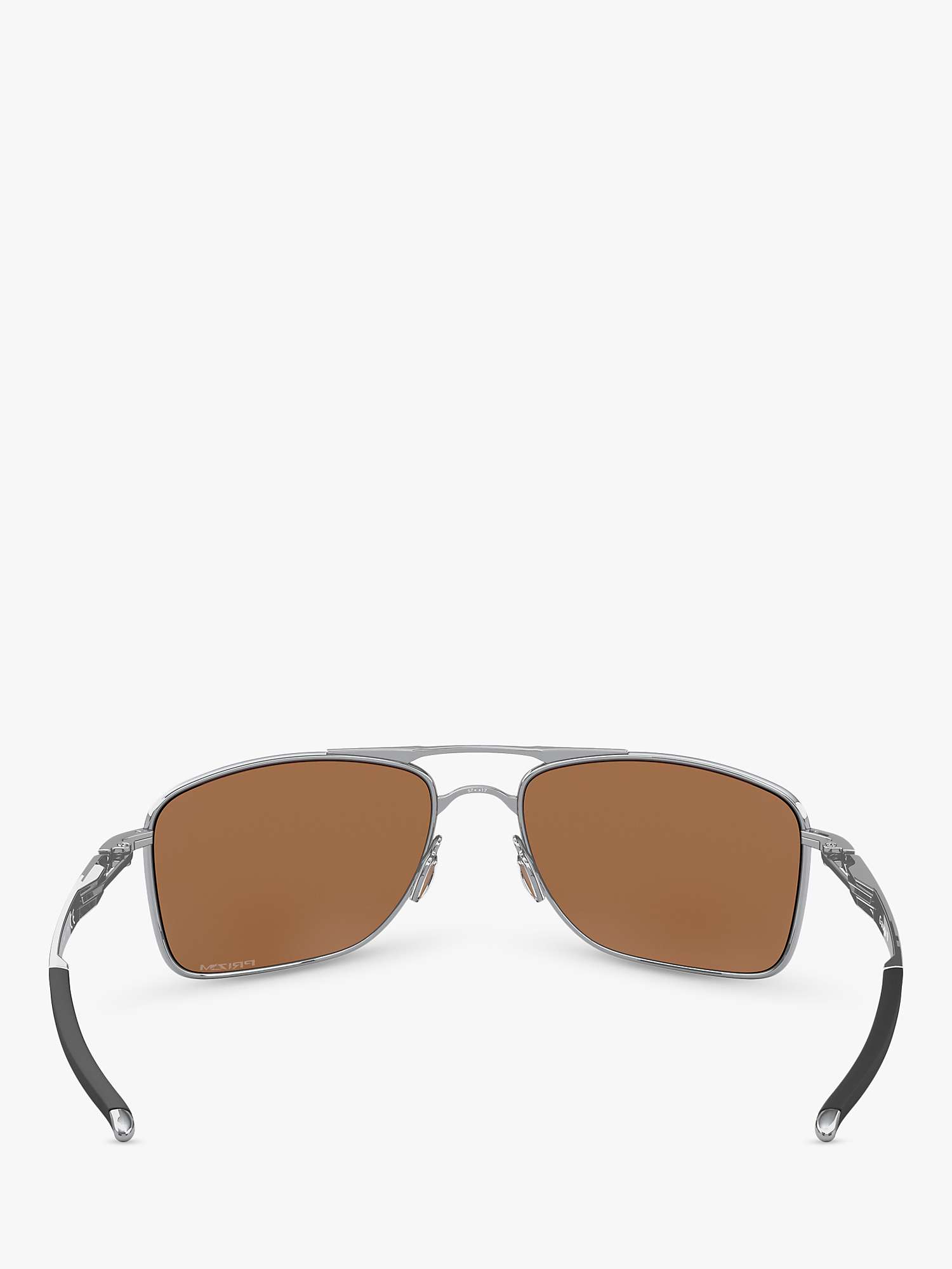 Buy Oakley OO4124 Men's Rectangular Sunglasses, Brown/Silver Online at johnlewis.com