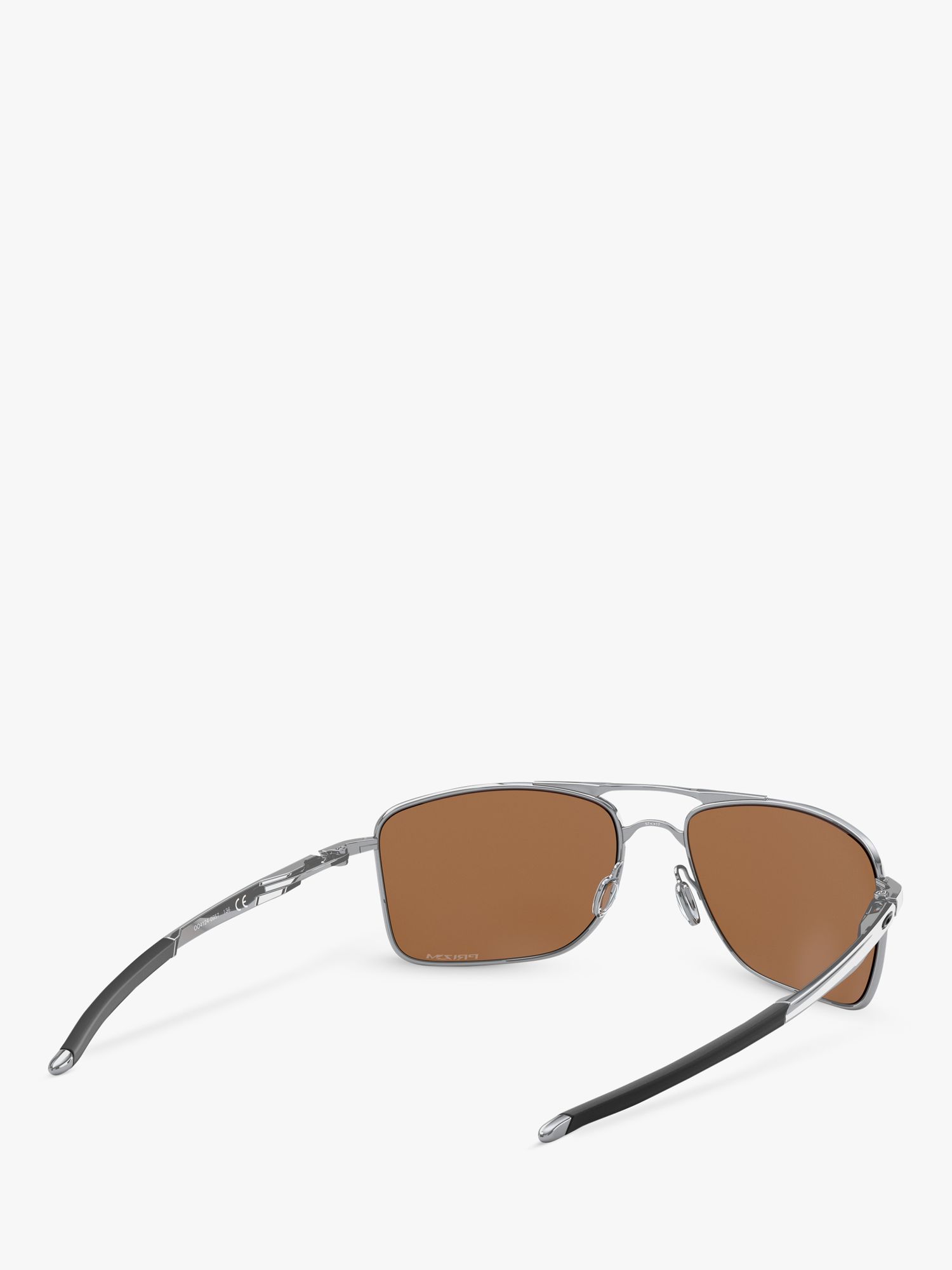 Oakley OO4124 Men's Rectangular Sunglasses, Brown/Silver