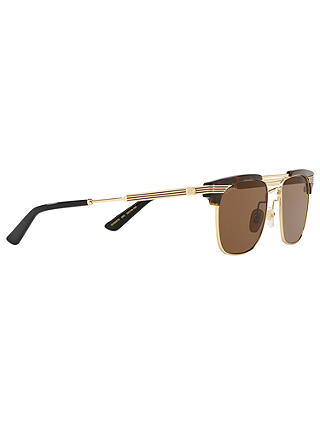 Gucci GC001132 Men's Retangular Sunglasses, Brown/Gold