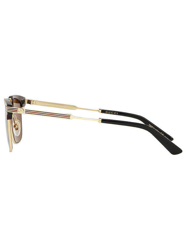 Gucci GC001132 Men's Retangular Sunglasses, Brown/Gold