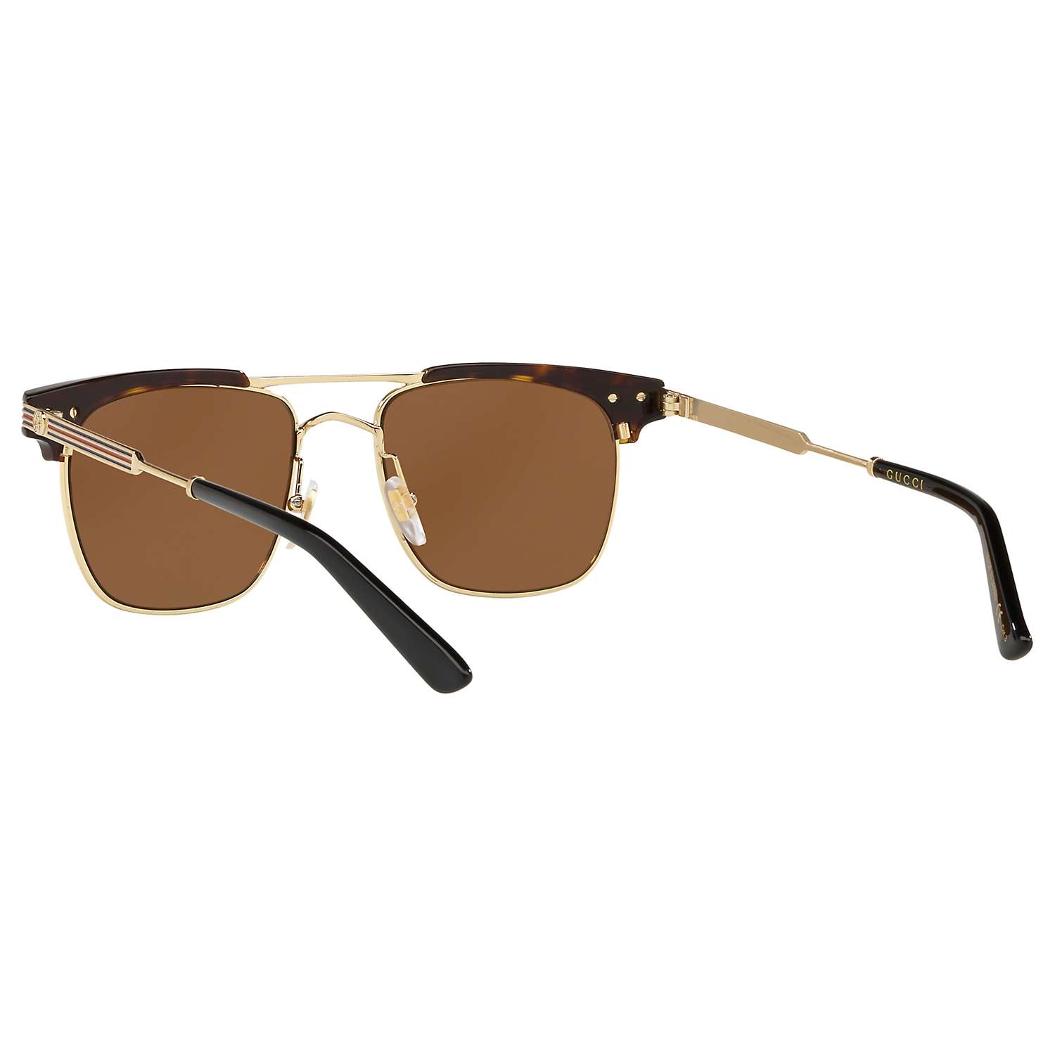 Buy Gucci GC001132 Men's Retangular Sunglasses, Brown/Gold Online at johnlewis.com