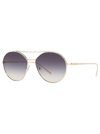 Prada PR 56US Women's Oval Sunglasses, Gold/Purple Gradient