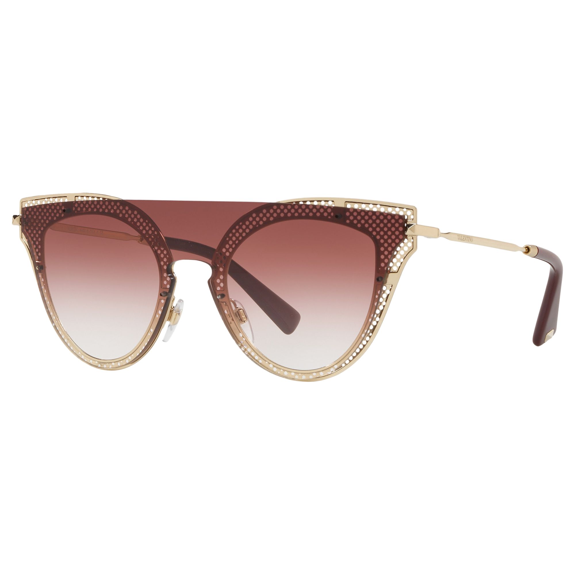 Valentino VA2020 Women's Cat's Eye Sunglasses, Light Gold/Pink Gradient