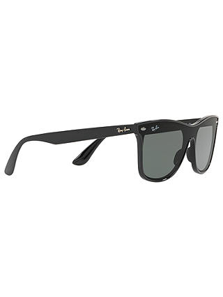 Ray-Ban RB4440 Unisex Polarised Sunglasses, Black/Green