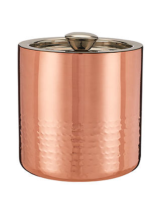 John Lewis & Partners Hammered Stainless Steel Ice Bucket, Copper