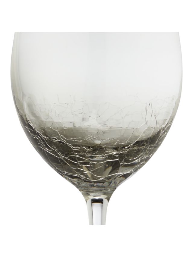 John Lewis & Partners Jet Crackled Wine Glass, 310ml, Grey