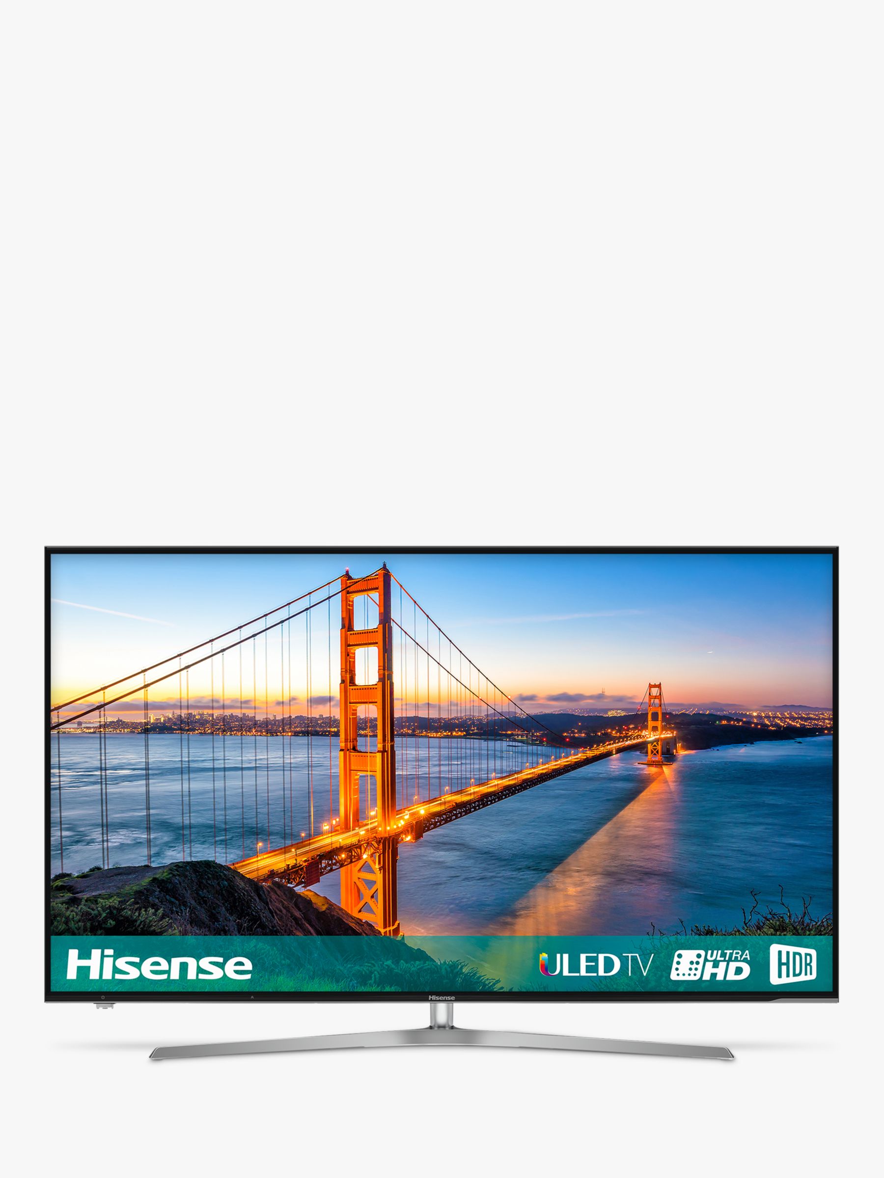 Hisense 55U7A ULED HDR 4K Ultra HD Smart TV, 55 with Freeview Play, Ultra HD Certified, Black/Silver