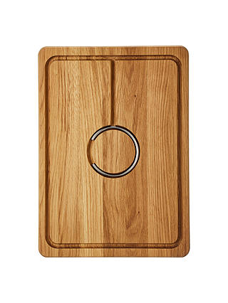 John Lewis & Partners Chopping Board with Meat Carving Ring, FSC-Certified (Oak Wood), L40cm