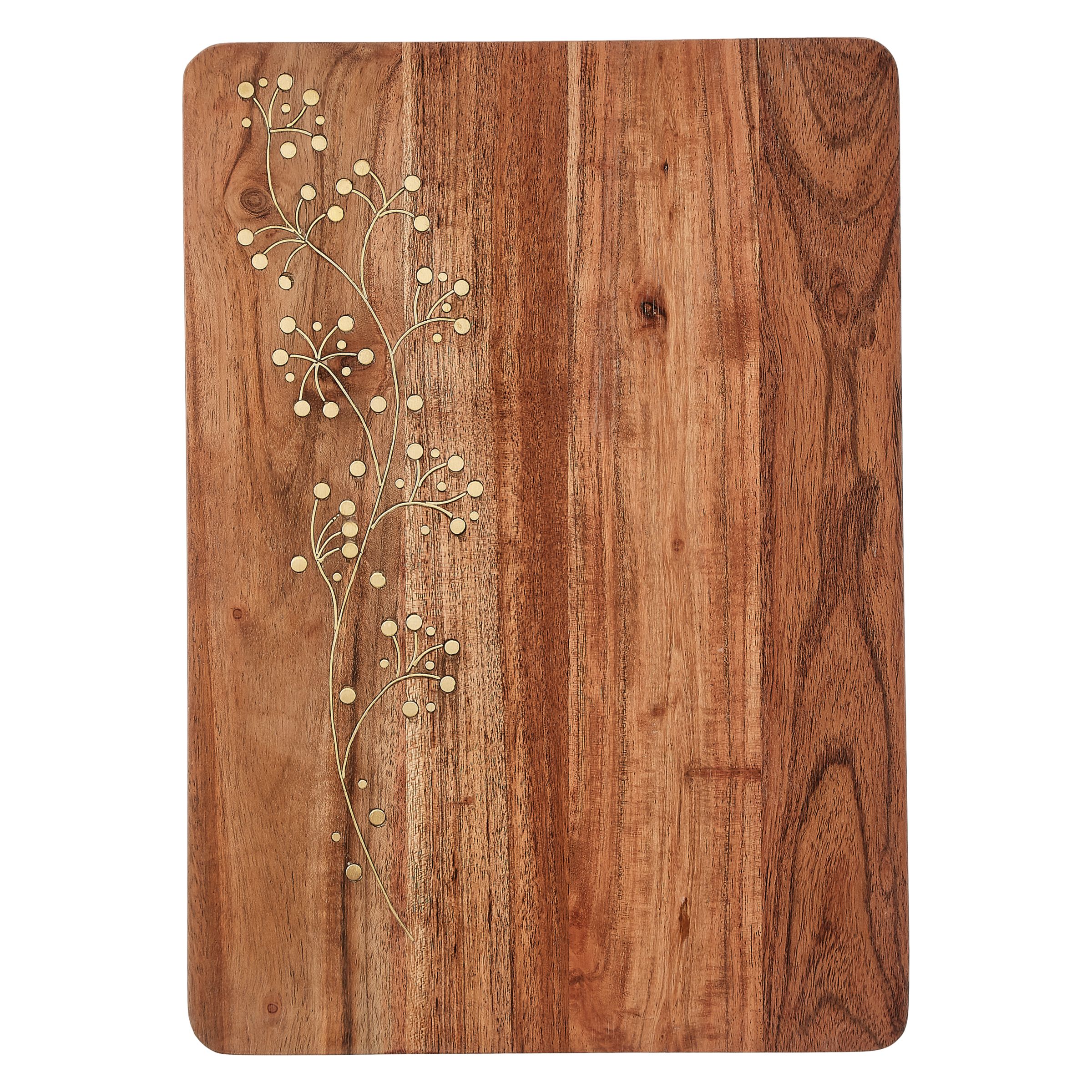John Lewis & Partners Ruby Gold Inlay Acacia Wood Chopping Board, L35cm