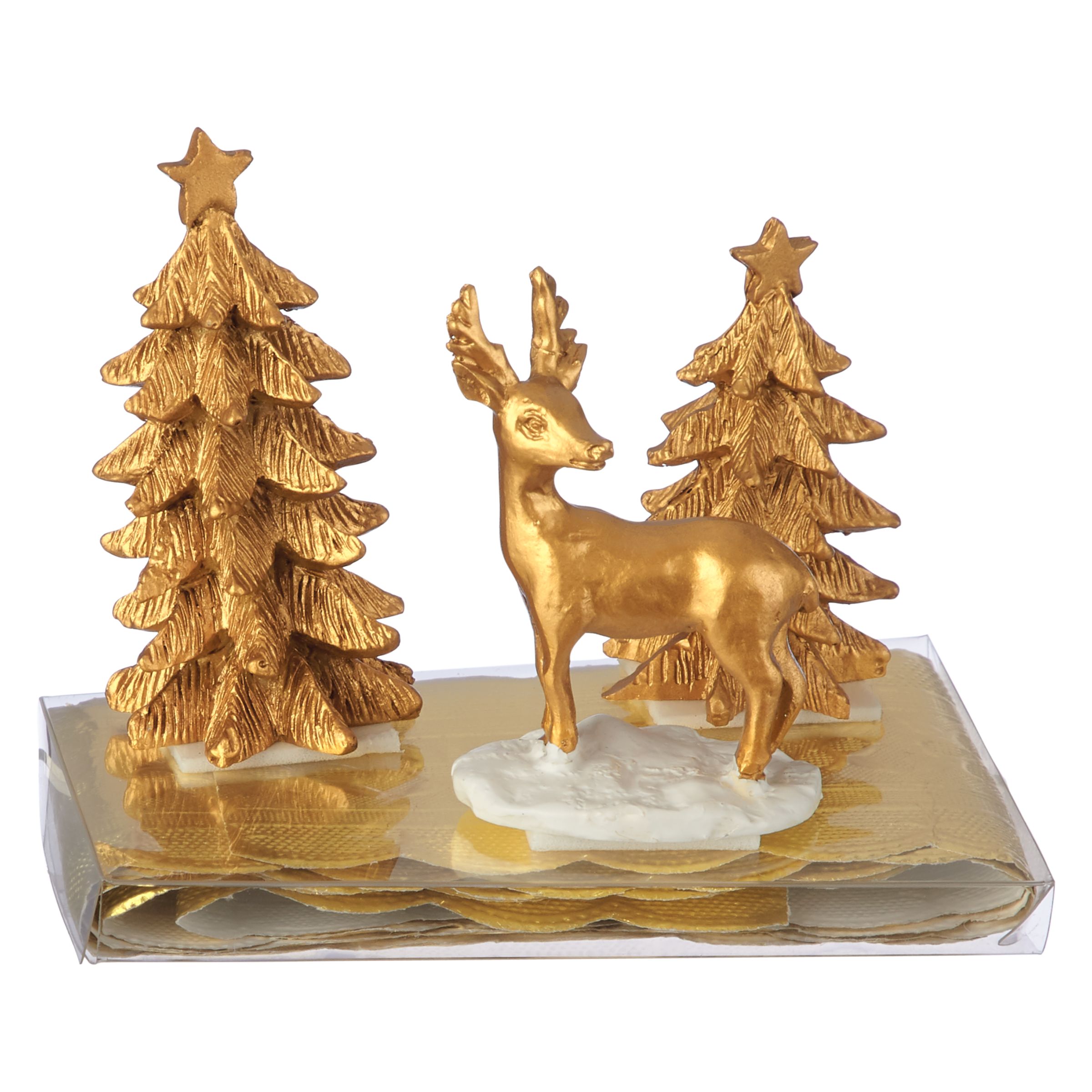 John Lewis & Partners Luxury Stag Scene Cake Topper, Gold ...