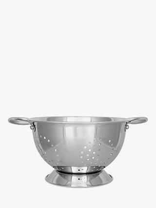 John Lewis & Partners Stainless Steel Footed Colander, Dia.22cm