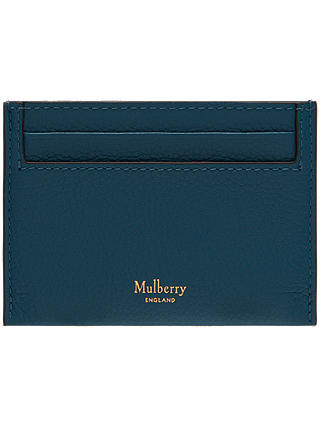 Mulberry Continental Small Classic Grain Leather Credit Card Slip, Deep Sea