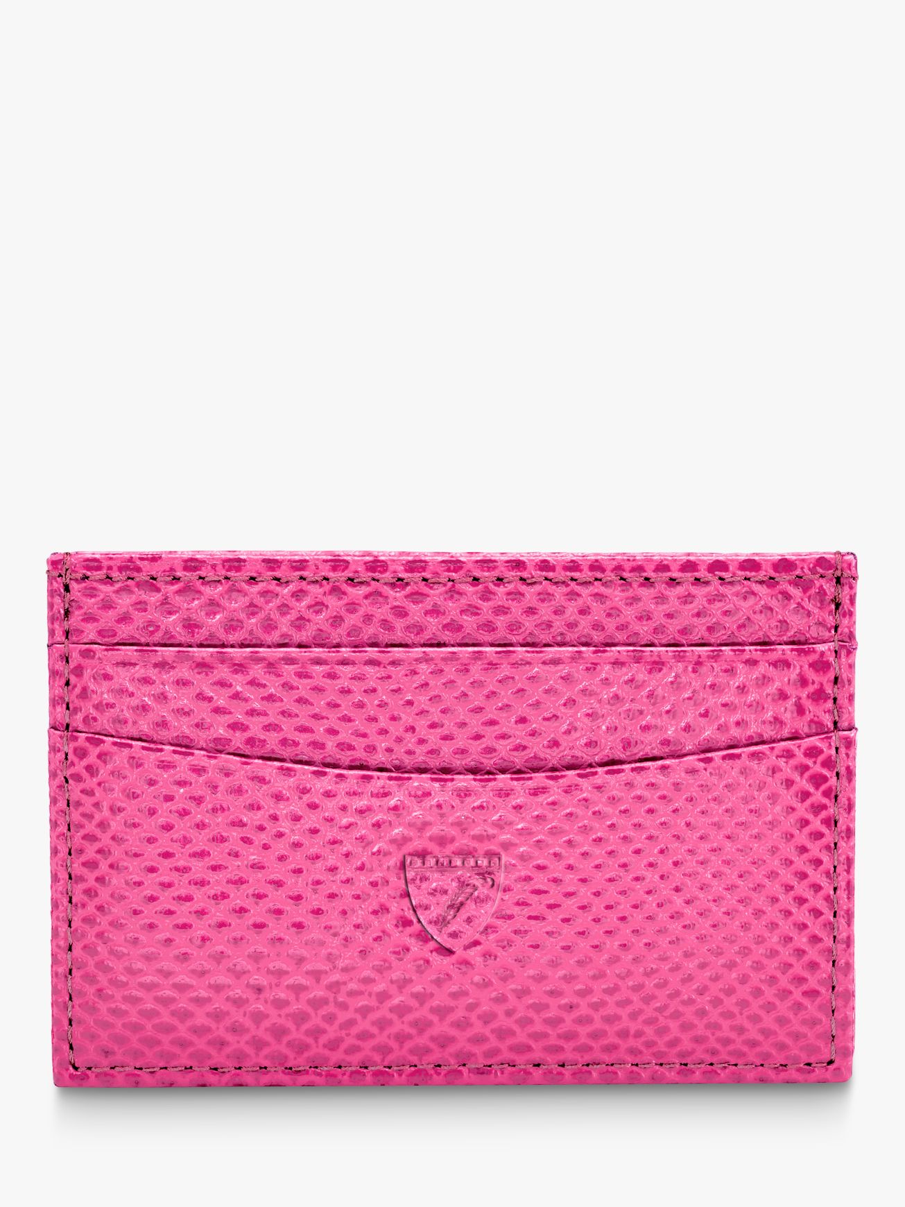 Aspinal of London Leather Slim Credit Card Case, Raspberry