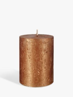 John Lewis Rustic Pillar Candle, Copper