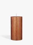 John Lewis Rustic Pillar Candle, 15cm, Copper