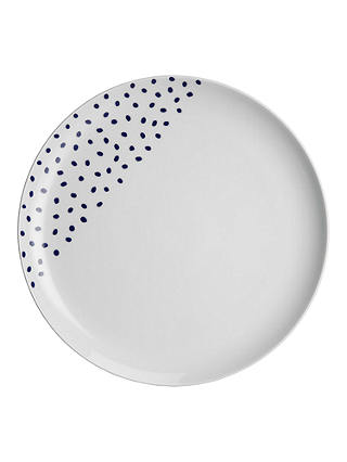 House by John Lewis Mini Spot Dinner Plate, Dia.28.3cm, White/Blue