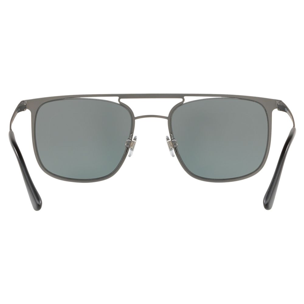 Giorgio Armani AR6076 Men's Square Sunglasses, Silver/Mirror Green