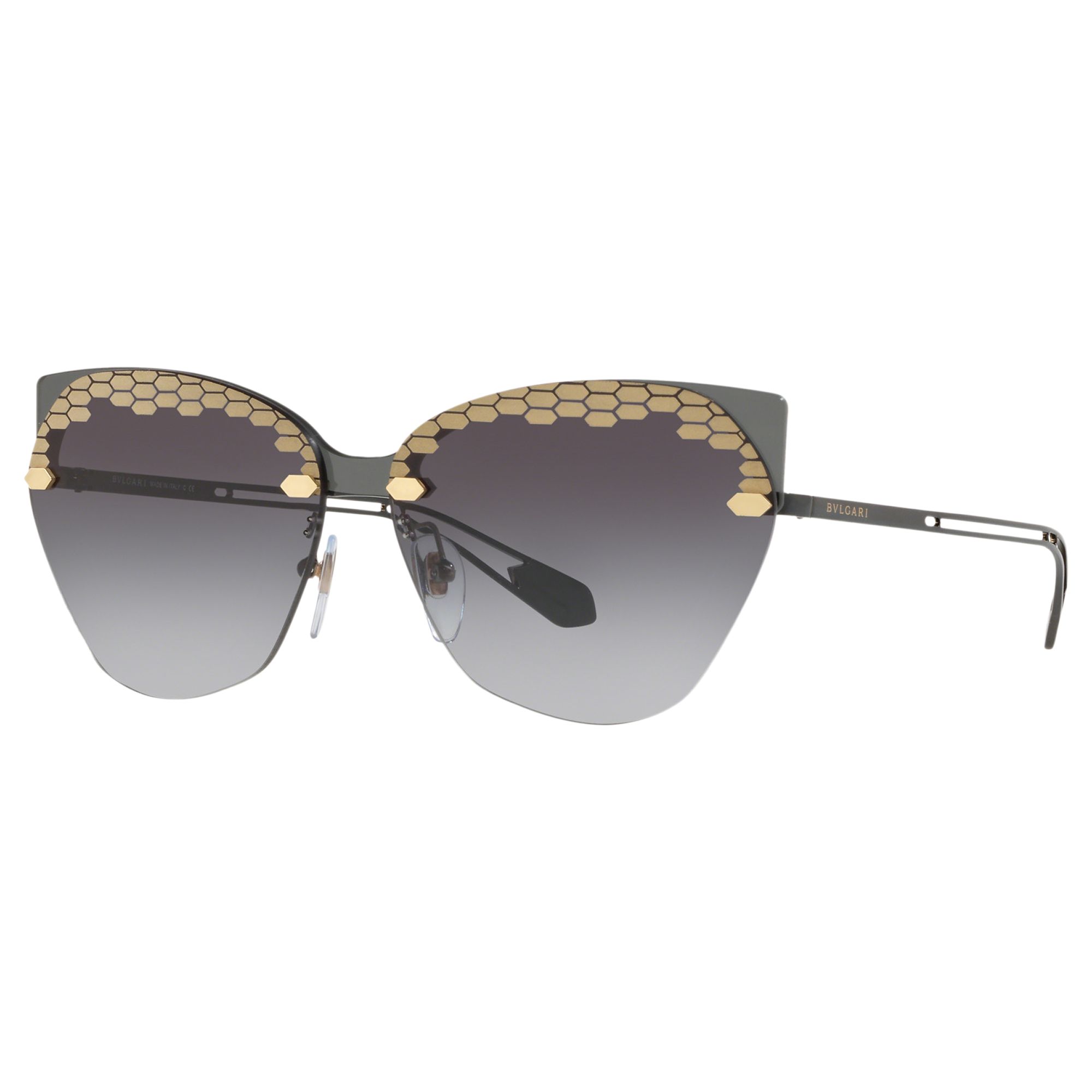 Bvlgari Bv6107 Womens Embellished Geometric Sunglasses Blackgrey Gradient At John Lewis 