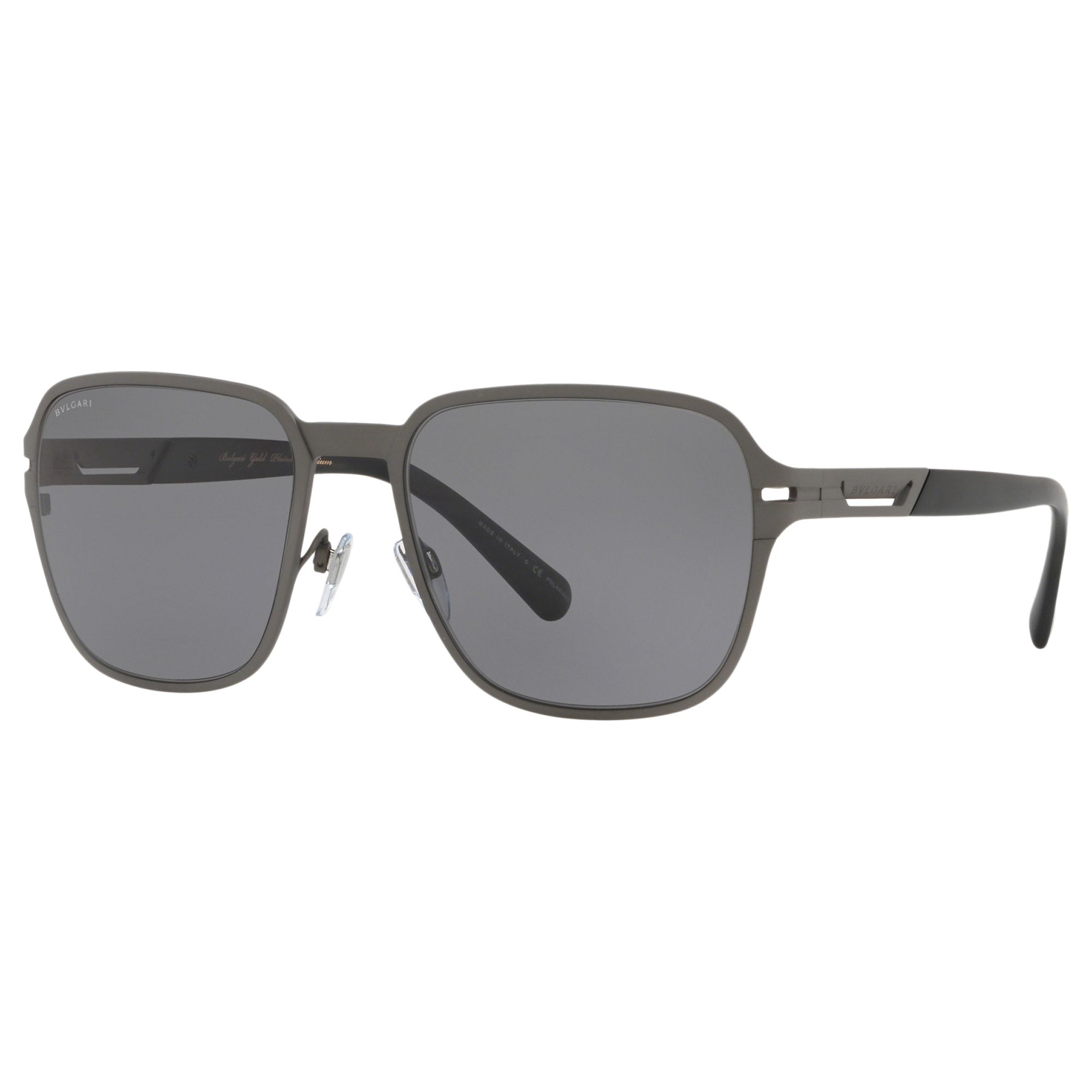 BVLGARI BV5046TK Men's Polarised Titanium Square Sunglasses
