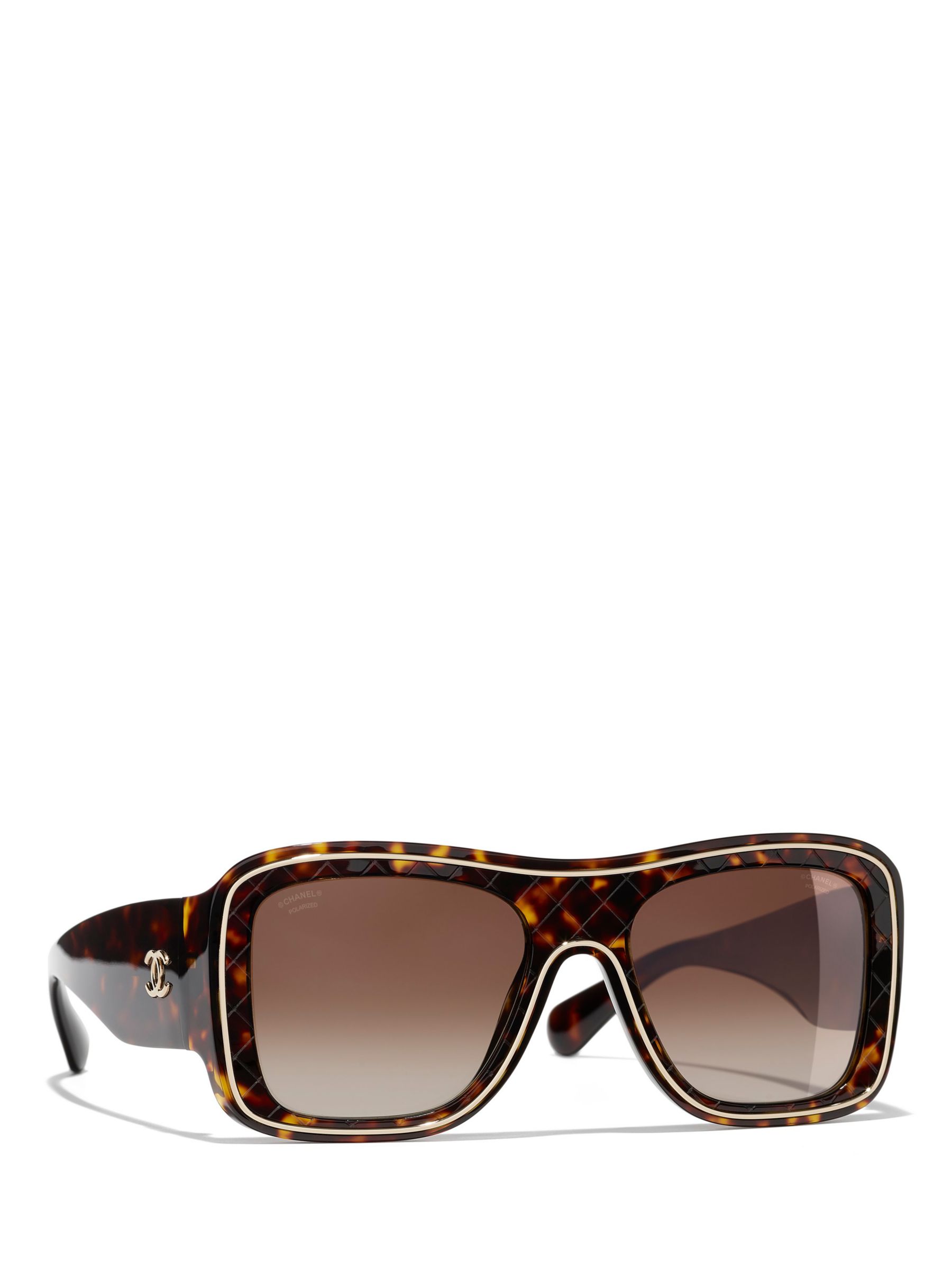 Chanel, Brown square tortoise bow sunglasses - Unique Designer Pieces