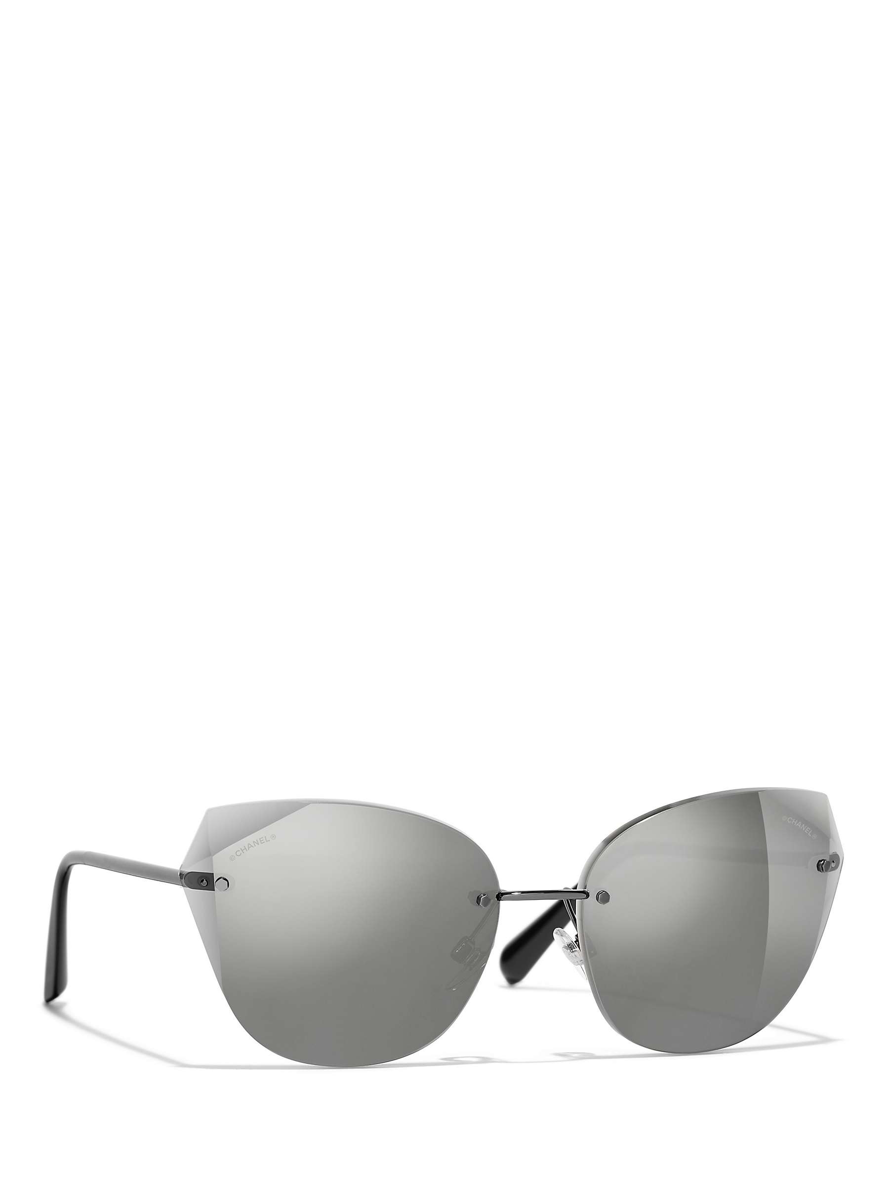 Buy CHANEL Cat Eye Sunglasses CH4237 Grey/Mirror Silver Online at johnlewis.com