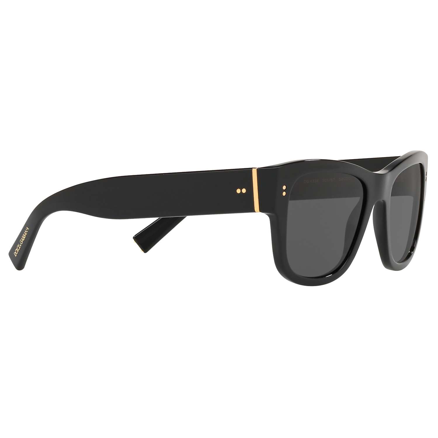 Buy Dolce & Gabbana DG4338 Men's Square Frame Sunglasses, Black/Grey Online at johnlewis.com