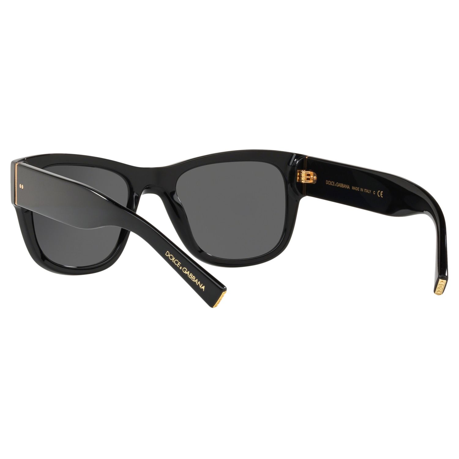 Buy Dolce & Gabbana DG4338 Men's Square Frame Sunglasses, Black/Grey Online at johnlewis.com