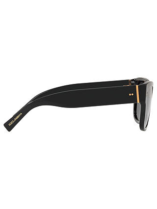 Dolce & Gabbana DG4338 Men's Square Frame Sunglasses, Black/Grey