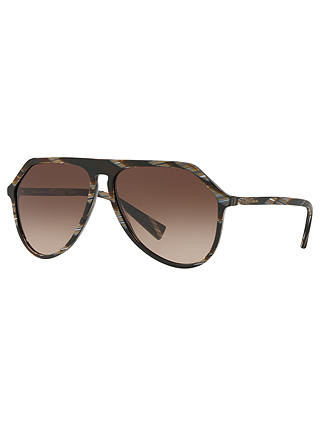 Dolce & Gabbana DG4341 Men's Aviator Sunglasses, Brown