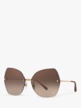 Dolce & Gabbana DG2204 Women's Geometric Sunglasses, Gold/Brown Gradient
