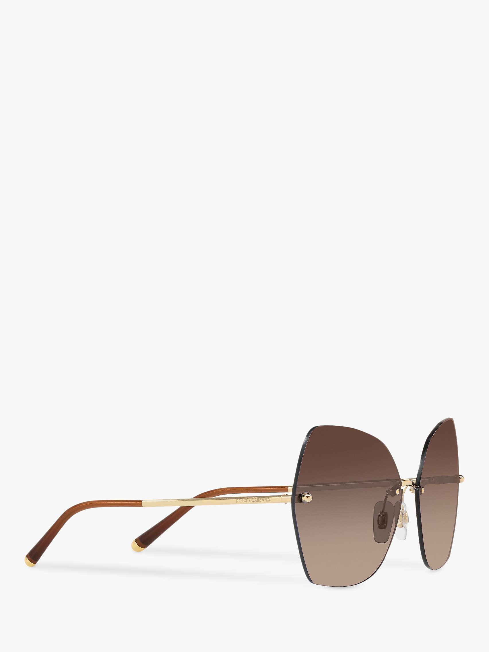 Buy Dolce & Gabbana DG2204 Women's Geometric Sunglasses, Gold/Brown Gradient Online at johnlewis.com