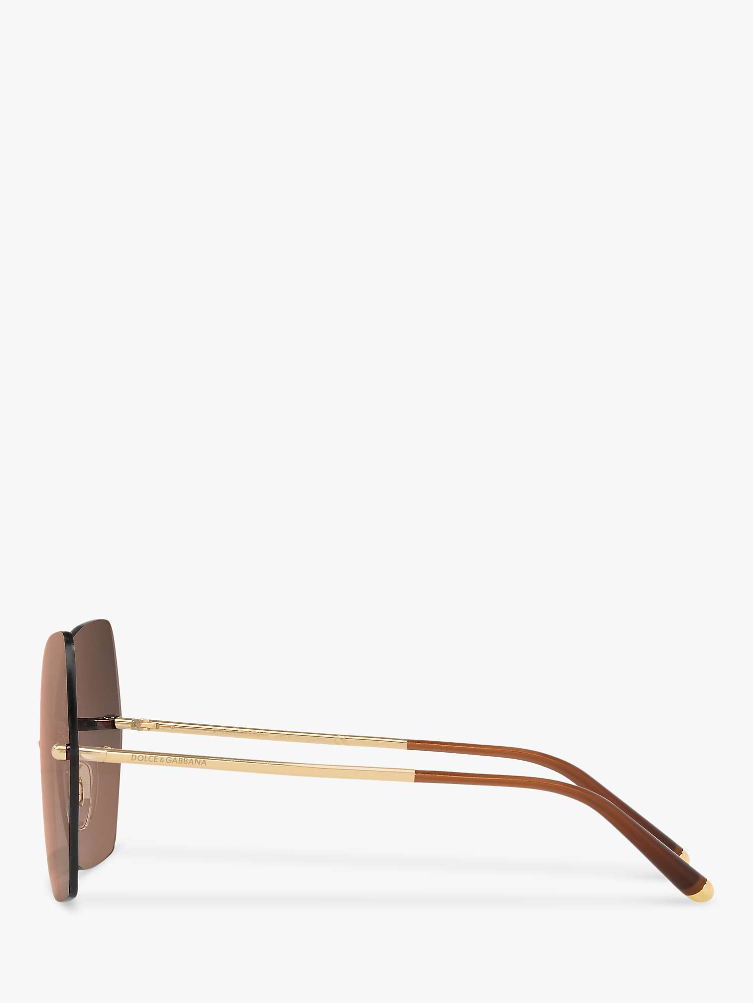 Buy Dolce & Gabbana DG2204 Women's Geometric Sunglasses, Gold/Brown Gradient Online at johnlewis.com