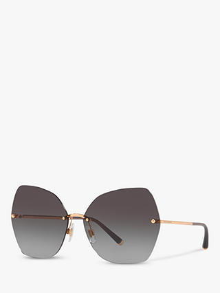 Dolce & Gabbana DG2204 Women's Geometric Sunglasses, Gold/Grey Gradient