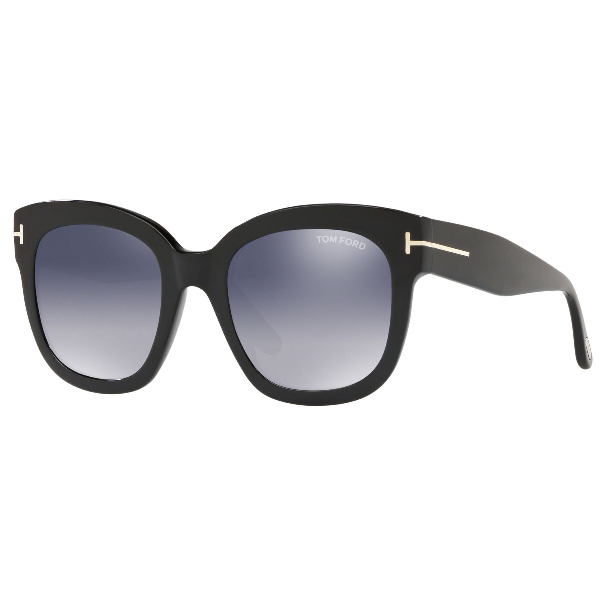 TOM FORD FT0613 Women's Beatrix-02 Square Sunglasses, Matte Black/Mirror  Grey at John Lewis & Partners